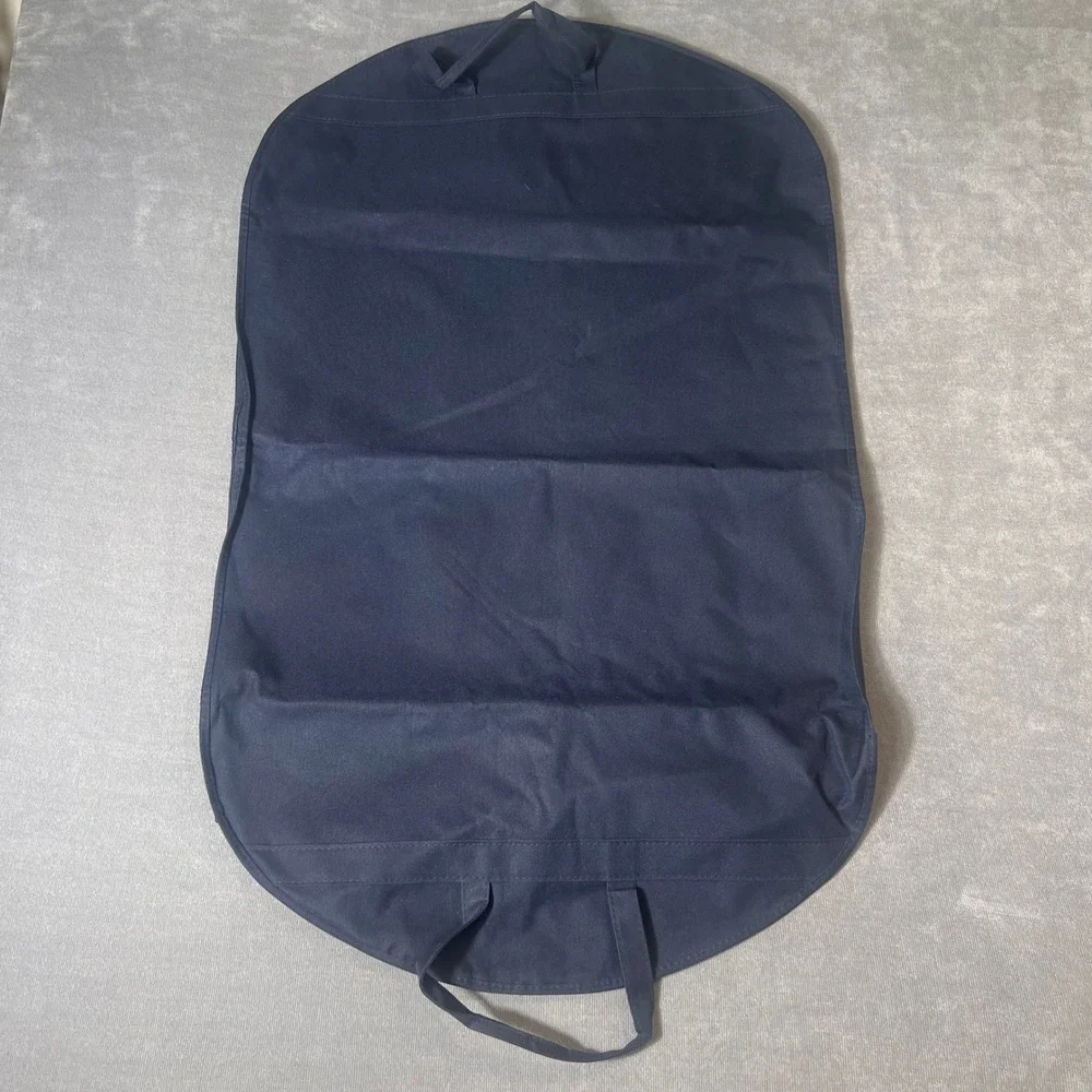 Ralph Lauren Navy Blue Canvas Garment Bag Suit Cover Travel Bag Gold Logo